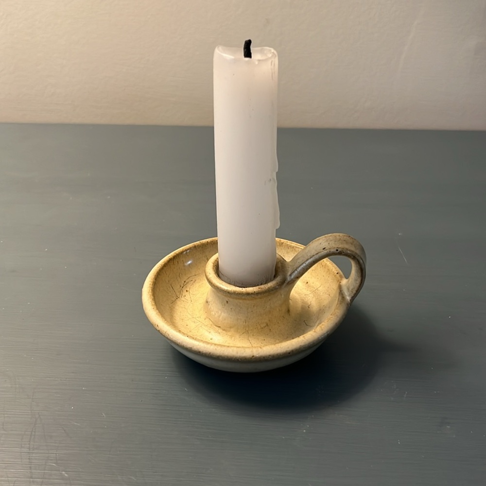 Ceramic Candle Holder with Finger Loop